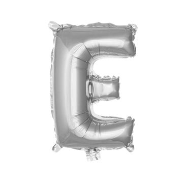 Patladı Gitti 16 inç 36 cm E Harf Gümüş Folyo Balon