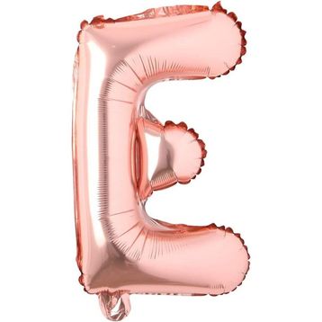Patladı Gitti 16 inç 36 cm E Harf Rose Gold Folyo Balon