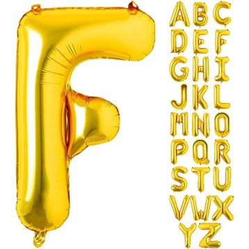 Patladı Gitti 16 inç 36 cm F Harf Gold Folyo Balon