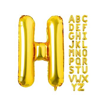 Patladı Gitti 16 inç 36 cm H Harf Gold Folyo Balon