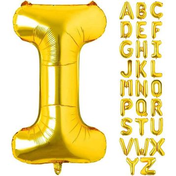 Patladı Gitti 16 inç 36 cm I Harf Gold Folyo Balon