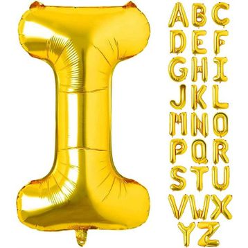 Patladı Gitti 16 inç 36 cm I Harf Gold Folyo Balon