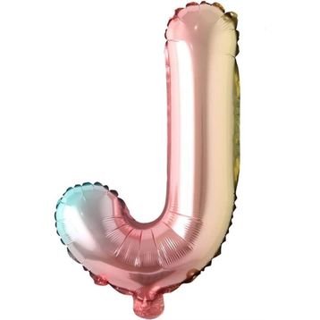 Patladı Gitti 16 inç 36 cm J Harf Gökkuşağı Folyo Balon