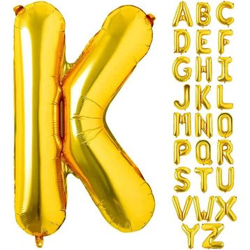 Patladı Gitti 16 inç 36 cm K Harf Gold Folyo Balon