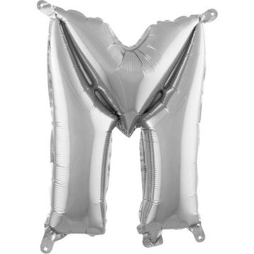 Patladı Gitti 16 inç 36 cm M Harf Gümüş Folyo Balon