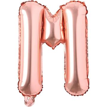 Patladı Gitti 16 inç 36 cm M Harf Rose Gold Folyo Balon