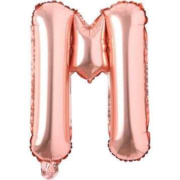 Patladı Gitti 16 inç 36 cm M Harf Rose Gold Folyo Balon