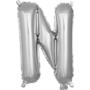 Patladı Gitti 16 inç 36 cm N Harf Gümüş Folyo Balon