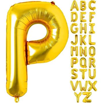Patladı Gitti 16 inç 36 cm P Harf Gold Folyo Balon