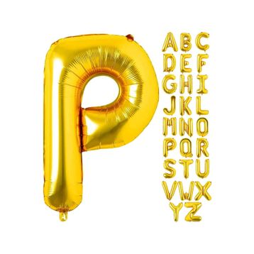 Patladı Gitti 16 inç 36 cm P Harf Gold Folyo Balon