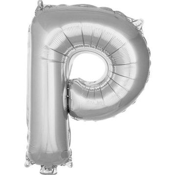 Patladı Gitti 16 inç 36 cm P Harf Gümüş Folyo Balon