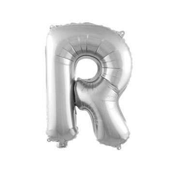 Patladı Gitti 16 inç 36 cm R Harf Gümüş Folyo Balon