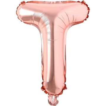 Patladı Gitti 16 inç 36 cm T Harf Rose Gold Folyo Balon