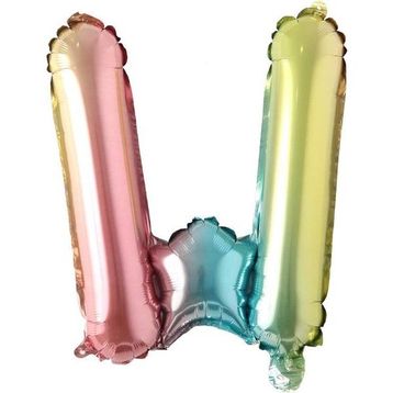 Patladı Gitti 16 inç 36 cm W Harf Gökkuşağı Folyo Balon