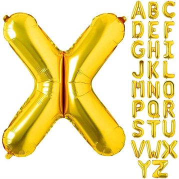 Patladı Gitti 16 inç 36 cm X Harf Gold Folyo Balon