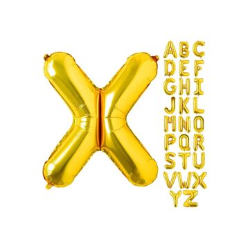 Patladı Gitti 16 inç 36 cm X Harf Gold Folyo Balon