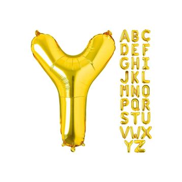 Patladı Gitti 16 inç 36 cm Y Harf Gold Folyo Balon