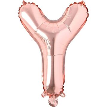 Patladı Gitti 16 inç 36 cm Y Harf Rose Gold Folyo Balon