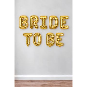 Patladı Gitti 16 inç 40 cm Bride To Be Gold Renk Parti Kutlama Folyo Balon Seti