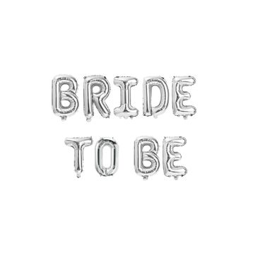 Patladı Gitti 16 inç 40 cm Bride To Be Gümüş Renk Parti Kutlama Folyo Balon Seti