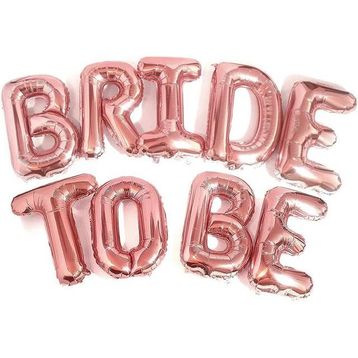 Patladı Gitti 16 inç 40 cm Bride To Be Rose Gold Renk Parti Kutlama Folyo Balon Seti