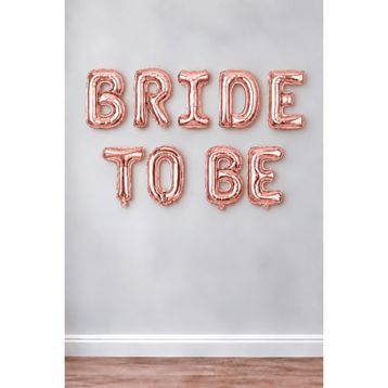 Patladı Gitti 16 inç 40 cm Bride To Be Rose Gold Renk Parti Kutlama Folyo Balon Seti
