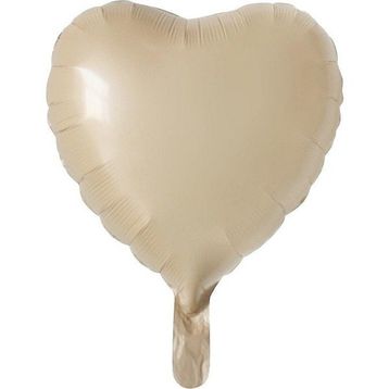 Patladı Gitti 18 inç 45 cm Bej Kalp Folyo Balon
