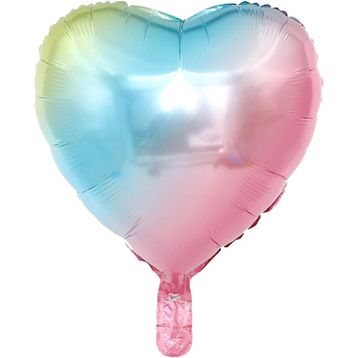 Patladı Gitti 18 inç 45 cm Gökkuşağı Kalp Folyo Balon
