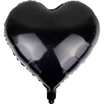 Patladı Gitti 18 inç 45 cm Siyah Kalp Folyo Balon