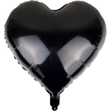 Patladı Gitti 18 inç 45 cm Siyah Kalp Folyo Balon