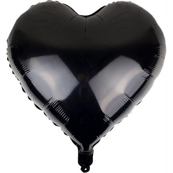 Patladı Gitti 18 inç 45 cm Siyah Kalp Folyo Balon