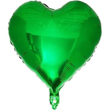 Patladı Gitti 18 inç 45 cm Yeşil Kalp Folyo Balon