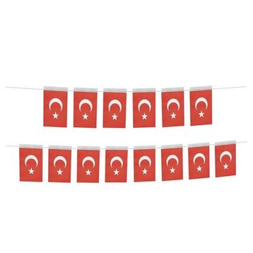 Patladı Gitti 19-11 cm 40'lı Ay Yıldız Büyük Boy İpli Bayrak