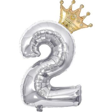 Patladı Gitti 2 Rakam Gold Gümüş Kral Tacı Folyo Balon Doğum Günü Parti Kutlama Seti