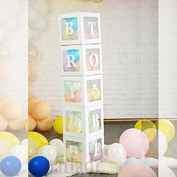 Patladı Gitti 25 cm Bride To Be Yazılı Büyük Boy Beyaz Kutu Balon ve Nişan Kına Parti Kutlama Seti