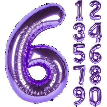 Patladı Gitti 32-34 inç 80 cm 6 Altı Rakam Mor Folyo Balon