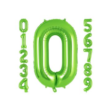 Patladı Gitti 32-34 inç 82 cm 0 Rakam Açık Yeşil Folyo Balon