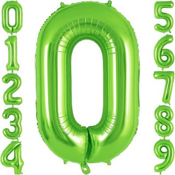 Patladı Gitti 32-34 inç 82 cm 0 Rakam Açık Yeşil Folyo Balon