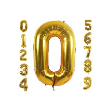 Patladı Gitti 32-34 inç 82 cm 0 Sıfır Rakam Gold Folyo Balon