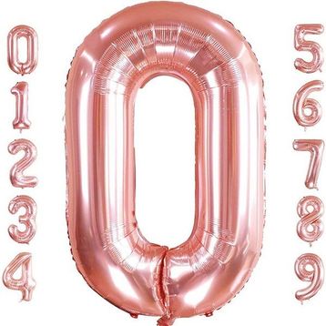 Patladı Gitti 32-34 inç 82 cm 0 Sıfır Rakam Rose Gold Folyo Balon
