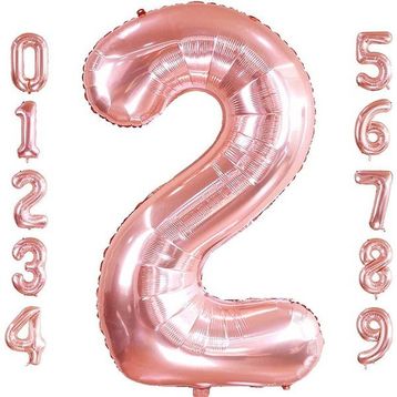 Patladı Gitti 32-34 inç 82 cm 2 İki Rakam Rose Gold Folyo Balon