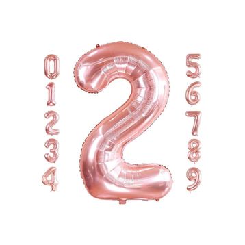 Patladı Gitti 32-34 inç 82 cm 2 İki Rakam Rose Gold Folyo Balon