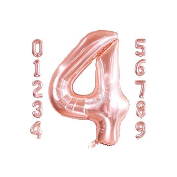 Patladı Gitti 32-34 inç 82 cm 4 Dört Rakam Rose Gold Folyo Balon