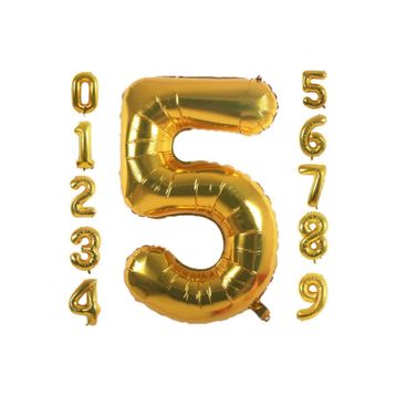 Patladı Gitti 32-34 inç 82 cm 5 Beş Rakam Gold Folyo Balon