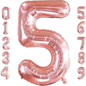 Patladı Gitti 32-34 inç 82 cm 5 Beş Rakam Rose Gold Folyo Balon