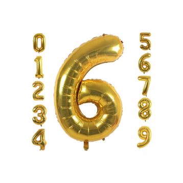 Patladı Gitti 32-34 inç 82 cm 6 Altı Rakam Gold Folyo Balon