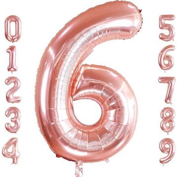 Patladı Gitti 32-34 inç 82 cm 6 Altı Rakam Rose Gold Folyo Balon