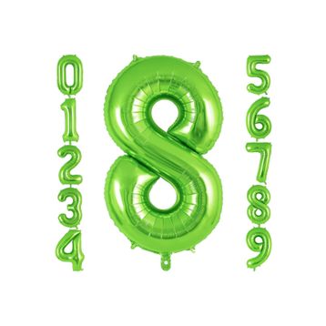 Patladı Gitti 32-34 inç 82 cm 8 Rakam Açık Yeşil Folyo Balon