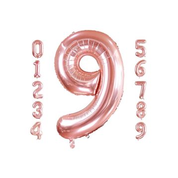 Patladı Gitti 32-34 inç 82 cm 9 Dokuz Rakam Rose Gold Folyo Balon