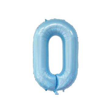 Patladı Gitti 32 inç 76-82 cm 0 Rakam Bebe Mavisi Folyo Balon